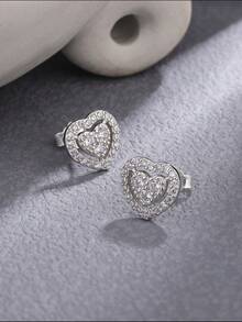 1對精美鎖骨耳釘s925純銀優雅珠寶,適合女性生日禮物,友誼禮物 - 銀色 - 查看 4