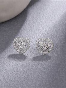 1對精美鎖骨耳釘s925純銀優雅珠寶,適合女性生日禮物,友誼禮物 - 銀色 - 查看 3