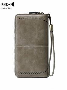 CHARM INFINITE Rfid Blocking Multi-Functional Trifold Women's For Women Wallet Purse Wallet Long Wallet Wristlet Wallet - Grey - View 4