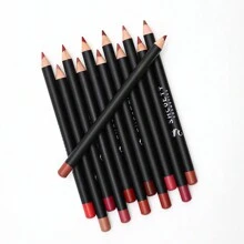 12 piezas Set de pintalabios mate y delineador de labios en colores nude, larga duración sin descamación, en caja de regalo - Multicolor - Ver 11