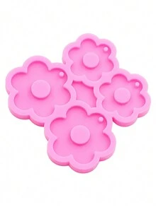 1pc Liquid Silicone Mold For Jewelry Making, Diy Accessories Dration, With Shiny Mirror Surface, Mini Plum Blossom Shape, Suitable For Earrings, Pendants, Hat, Shoes, And Other Clothing Accessory Mold - Pink - View 5