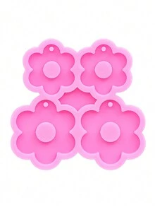 1pc Liquid Silicone Mold For Jewelry Making, Diy Accessories Dration, With Shiny Mirror Surface, Mini Plum Blossom Shape, Suitable For Earrings, Pendants, Hat, Shoes, And Other Clothing Accessory Mold - Pink - View 7