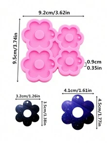 1pc Liquid Silicone Mold For Jewelry Making, Diy Accessories Dration, With Shiny Mirror Surface, Mini Plum Blossom Shape, Suitable For Earrings, Pendants, Hat, Shoes, And Other Clothing Accessory Mold - Pink - View 2