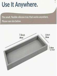 1pc Bathroom Vanity Tray, Soap Dispenser Tray, Silicone Vanity Tray, Storage Tray For Hand Soap Shampoo Perfume And Jewelry Display - Multicolor - View 5