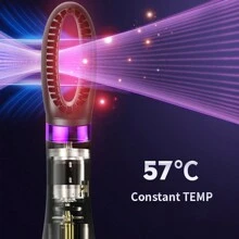 5-In-1 Hair Dryer Brush Comb Styler For Straightening And Curling, Slouchy Hair Styling Tool - Black - View 5