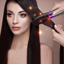 5-In-1 Hair Dryer Brush Comb Styler For Straightening And Curling, Slouchy Hair Styling Tool - Black - View 6