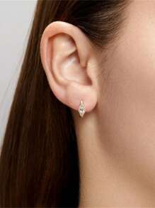 1 對 925 純銀奢華女士耳環 復古圈形耳環 18k 鍍金 完美適合婚禮情人節高級珠寶 - 銀色 - 查看 10