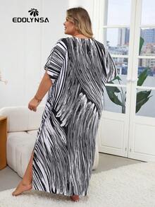 加大码 卡夫坦家居服休闲服 卡夫坦波西米亚连衣裙孕妇装夏季 - 彩色 - 查看 8