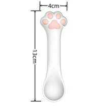 1pc Pet Can Spoon & Tin Opener, Cat Paw Shaped Can Opener Spoon For Wet Food - White - View 2