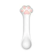 1pc Pet Can Spoon & Tin Opener, Cat Paw Shaped Can Opener Spoon For Wet Food - White - View 1