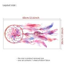 1 pieza Adhesivo de arte mural de pared de vivero, calcomanías de pared de atrapasueños decoración de arte mural extraíble para decoraciones del hogar y del cuarto de niños, decoración del hogar PVC niña bohemia atrapasueños - Multicolor - Ver 5
