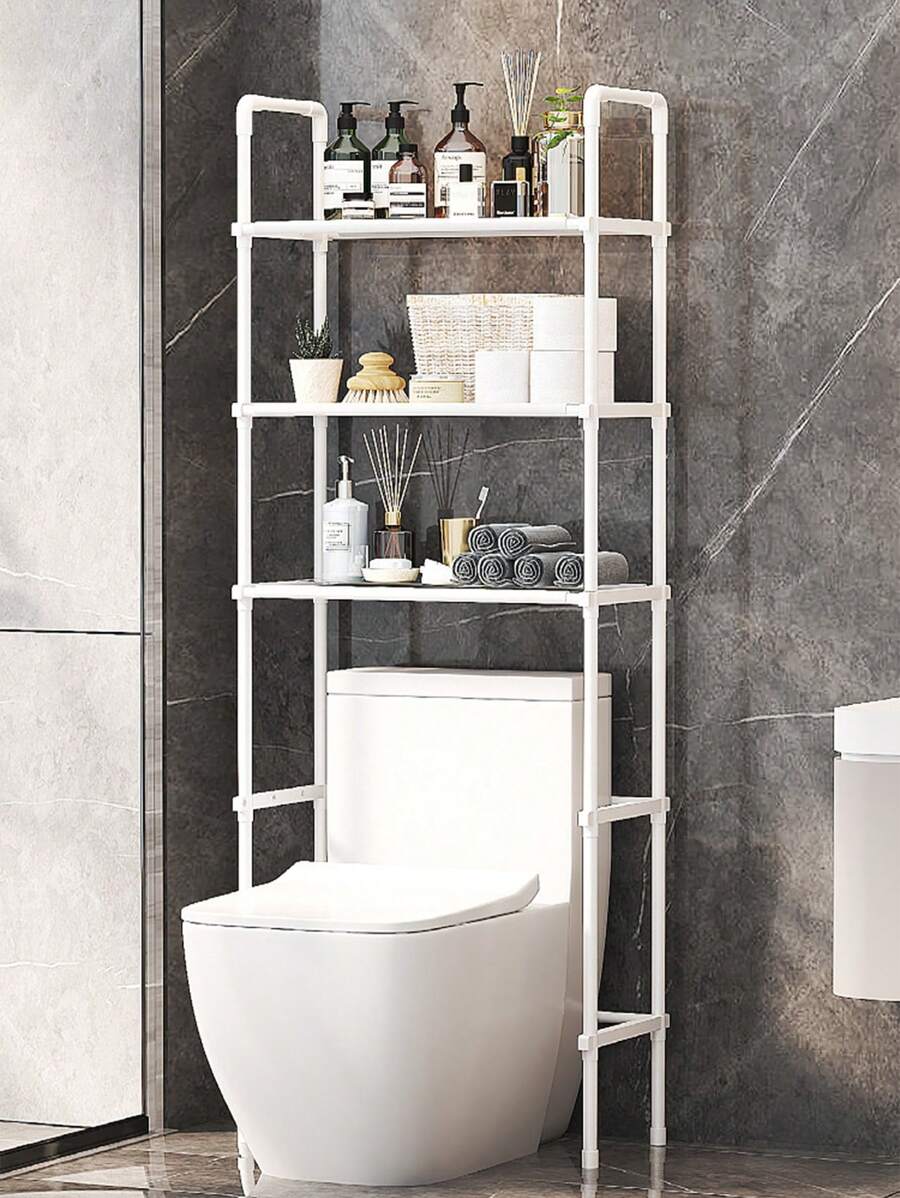 Organizador para baño lavadora rack toallero mueble estante sanitario repisa - Blanco - Ver 1
