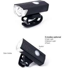 Bicycle Headlight UBS Rechargeable Headlight Night Riding Warning Light Set Outdoor Bicycle Flashlight - Black - View 5