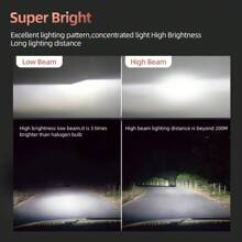 2 Miếng Led Đèn pha ô tô Bóng đèn , H7 H1 H4 H11 Đối với Chùm tia , H9 HB3 9005 9006 HB4 H13 9007 Đối với Chùm sáng cao , 20000LM Đèn pha Bóng đèn tròn , 100W , 6000K Lạnh Trắng Đèn sương mù , 100W , Năng lượng cao COB , 300% Độ sáng , Hàng không Nhôm Bồn rửa chén , Được xây dựng trong Tốc độ cao Bộ tăng áp Im lặng Cái quạt , Có thể xoay Ổ cắm at 360° , Có thể điều chỉnh Chùm tia - Màu xám đen - Xem 5