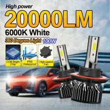 2 Miếng Led Đèn pha ô tô Bóng đèn , H7 H1 H4 H11 Đối với Chùm tia , H9 HB3 9005 9006 HB4 H13 9007 Đối với Chùm sáng cao , 20000LM Đèn pha Bóng đèn tròn , 100W , 6000K Lạnh Trắng Đèn sương mù , 100W , Năng lượng cao COB , 300% Độ sáng , Hàng không Nhôm Bồn rửa chén , Được xây dựng trong Tốc độ cao Bộ tăng áp Im lặng Cái quạt , Có thể xoay Ổ cắm at 360° , Có thể điều chỉnh Chùm tia - Màu xám đen - Xem 1
