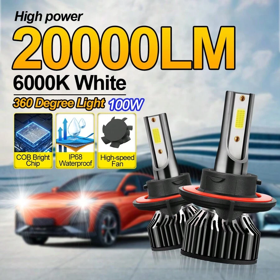 2 Miếng Led Đèn pha ô tô Bóng đèn , H7 H1 H4 H11 Đối với Chùm tia , H9 HB3 9005 9006 HB4 H13 9007 Đối với Chùm sáng cao , 20000LM Đèn pha Bóng đèn tròn , 100W , 6000K Lạnh Trắng Đèn sương mù , 100W , Năng lượng cao COB , 300% Độ sáng , Hàng không Nhôm Bồn rửa chén , Được xây dựng trong Tốc độ cao Bộ tăng áp Im lặng Cái quạt , Có thể xoay Ổ cắm at 360° , Có thể điều chỉnh Chùm tia - Màu xám đen - Xem 1