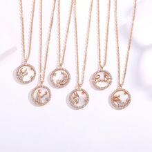 Zodiac Sign Necklace, New Design Style White Beading Star Discs Coin & Circle Pendants With Shell And Copper Chain For Women - Cancer Model - View 5