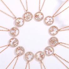 Zodiac Sign Necklace, New Design Style White Beading Star Discs Coin & Circle Pendants With Shell And Copper Chain For Women - Cancer Model - View 1