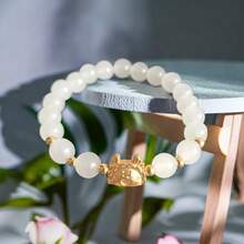 2024 Year Of The Dragon Mascot Bracelet, Unisex Dragon-Shaped Wealth And Good Luck Bracelet - White - View 4