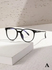 1 件女士圆框平光眼镜适合在校学生、休闲装、聚会、礼物 - 彩色 - 查看 2