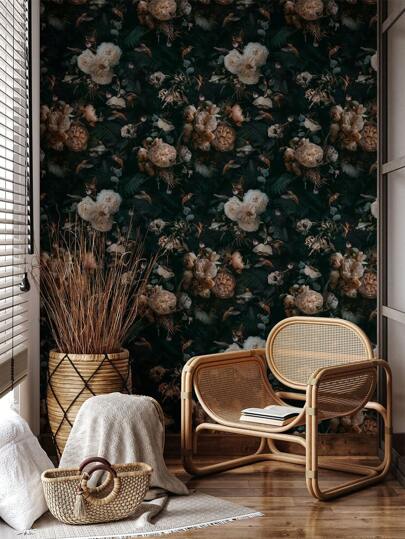 Butterfly Bloemen Dark Self Adhesive Wallpaper, Peel Stick Waterproof Renovation Wand Sticker, Removable Beautiful Mural, Home ation, Art, 17.7in*6.5/9.8ft, Stickers Panels, Paper, Wallpapers, ation Items Refresh Your Home, Rama Birthday Graduation view 4