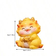 幸運龍福獲靈龍公仔家居辦公室車內裝飾品,適用於龍年 - 黃色 - 查看 2