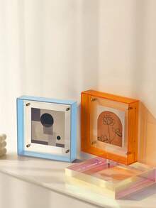 1入組亞克力相框裝飾品,印刷和裱框創意相框展示照片,家居裝飾 - 藍色 - 查看 6