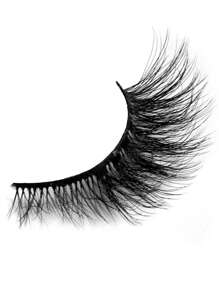 BTLLSSH 4對/組 全卷曲 17mm 蓬鬆細長濃密貓眼假睫毛,日常化妝,增大眼效果 - 黑色 - 查看 3