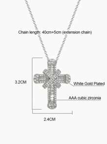 1 pezzo Collana alla moda e di lusso con decorazione a croce in zirconia cubica, adatta per l'uso quotidiano delle donne