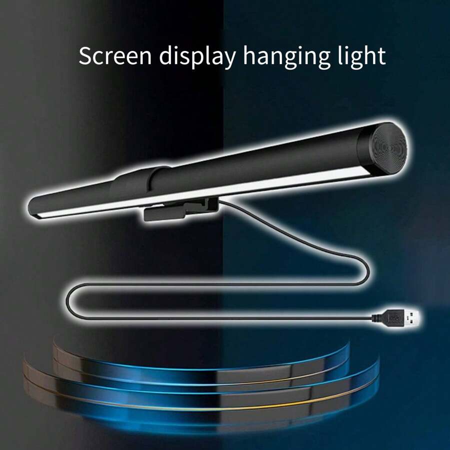 1pc 6w Led Monitor Mount Lamp With Dual Color Temperature, Touch Dimming, Eye Protection & Blue Light Blocking, Asymmetric Computer Screen Light