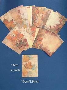 have a good day 30 張/包秋季楓葉主題剪貼簿紙,適合 Diy 工藝裝飾和日記、學生文具 - 橘色 - 查看 6