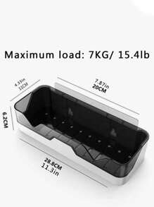 1 Pièce Etagère De Rangement En Plastique Murale, Étagère De Rangement De Salle De Bain Blanche Et Noire Minimaliste Multifonctionnelle