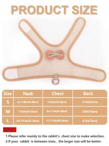 1 bộ Đúng mốt Thoáng khí Thú cưng Thỏ Ngực & Trở lại Harness Với Dây xích , Kẹo Màu sắc , Tuyệt vời Đối với Ngoài trời Sử dụng - Màu Khaki - Xem 3