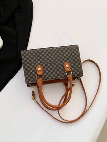 時尚女士手提包是一款新潮的高端肩袋和萬能格紋斜挎包 - 彩色 - 查看 6