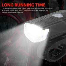 Bicycle Headlight UBS Rechargeable Headlight Night Riding Warning Light Set Outdoor Bicycle Flashlight - Black - View 8