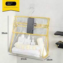 Bathroom Waterproof Clothing Hanging Bag For Bathing, Clothes And Mobile Phone Storage Bag, Wall Hanging Large Capacity Storage Bag - White (Large Size) - 1 Bag - White - View 7