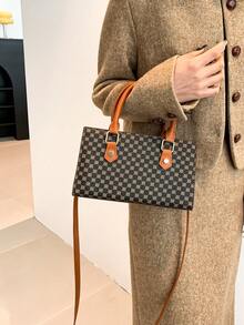 時尚女士手提包是一款新潮的高端肩袋和萬能格紋斜挎包 - 彩色 - 查看 2