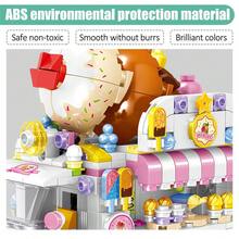 卡通美食卡車diy納米積木套裝-漢堡,冰淇淋,水果準備車,為兒童提供精細運動技能積木模型玩具 - 冰淇淋車 - 查看 8