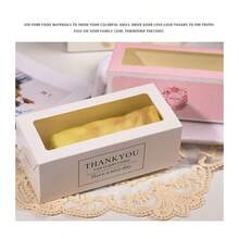 20入組17.5*8.2*6.2公分流行風格毛巾抽屜式透明窗口蛋糕捲包裝盒,蛋糕、老虎皮面包、食品包裝紙盒 - 小兔子 - 查看 4