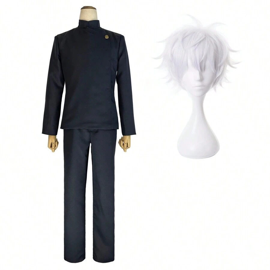 Hóa trang Trang phục Manga Anime Tối Xanh 3pcs Bộ Áo khoác Quần - màu đen - Xem 1
