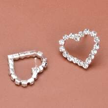 1對時尚鑲鑽心形和淚滴形耳環,適合女性和學生