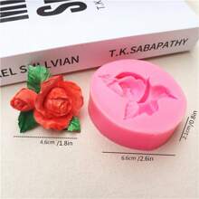 1pc 3d Flower Shaped Silicone Mold For Rose, Tulip, Peony, Chrysanthemum, And Carnation Fondant Cake Decoration, Handmade Soap, Wax Melts, Car Aroma Diffuser, Jewelry Casting- Random Color