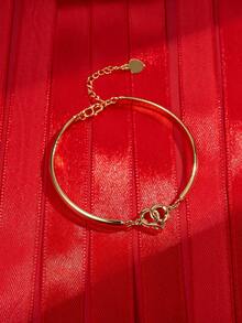 1入組頂級心心相印鍍金手鐲套裝,適合送禮,贈品內附禮盒 - 金色 - 查看 3