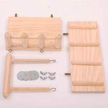 1入組鸚鵡倉鼠鐘擺花草吊秋千三件套益智玩具 - 黃色 - 查看 6