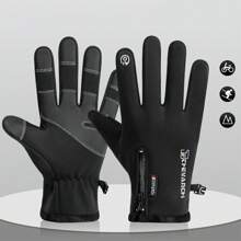 Winter Gloves, Waterproof, Warm, Windproof And Touchscreen-Compatible With Snowy & Cold Weather, Without Heating Device - Black - View 2