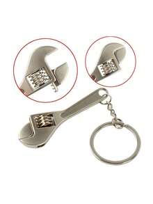 1入迷你創意扳手鑰匙圈,鑰匙扣掛件,創意鑰匙圈,銀色金屬調節創意工具扳手鑰匙圈 - 銀色 - 查看 3