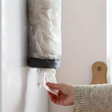 1個廚房塑料袋分配器,垃圾存儲袋托架,垃圾袋儲存分配器 - 黑色 - 查看 4