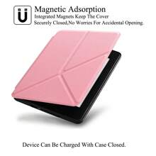 Case For Kindle Paperwhite , Premium Fabric Cover With Auto Wake/Sleep & Multi-Viewing Angles & Foldable & Full Protection & Slim And Ultra Lightweight, Signature Edition E-Reader (Pink) - Pink - View 4