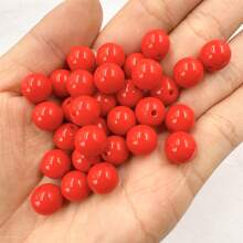 50顆10mm時尚純色亞克力圓珠,diy手鍊項鍊耳環首飾製作 - 10mm/50個 - 查看 5