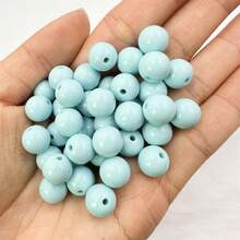 50顆10mm時尚純色亞克力圓珠,diy手鍊項鍊耳環首飾製作 - 10mm/50個 - 查看 8